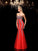 Sheath/Column Sweetheart Rhinestone Sleeveless Long Net Dresses TPP0003943