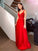 A-Line/Princess Floor-Length Applique V-neck Sleeveless Tulle Dresses TPP0004013