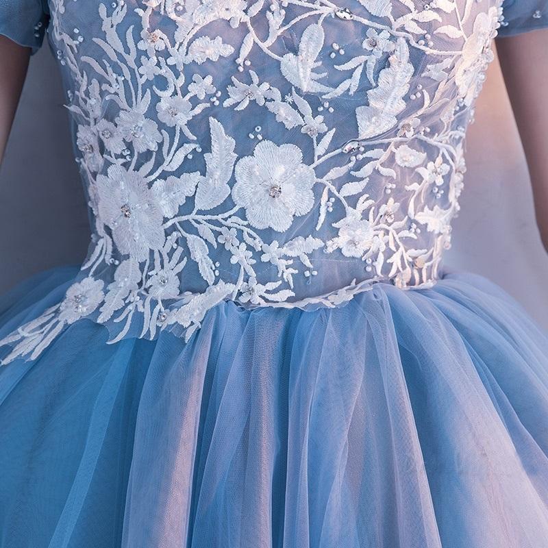 Cute A Line Off the Shoulder Above Knee Blue Short Prom Dresses Homecoming Dresses