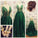 High Quality V-Neck Spaghetti Strap Backless Sexy Green Long Sparkle Prom Dresses