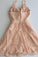 A-Line Spaghetti Straps Short Zipper-up Tulle Homecoming Dress with Appliques