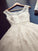 Organza Scoop Cap Sleeves Floor-Length Wedding Dresses with Beading Appliques